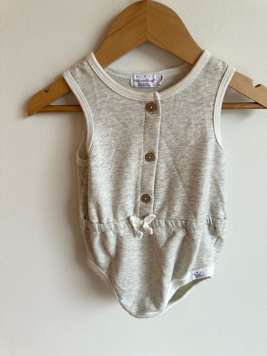 Grey Organic Cotton Bubble Romper / 12m