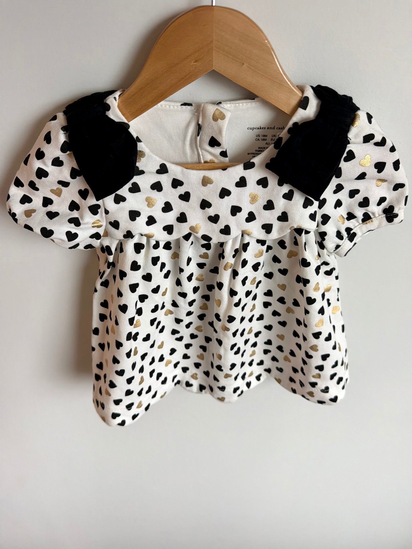 Black + Gold Hearts Top / 18m