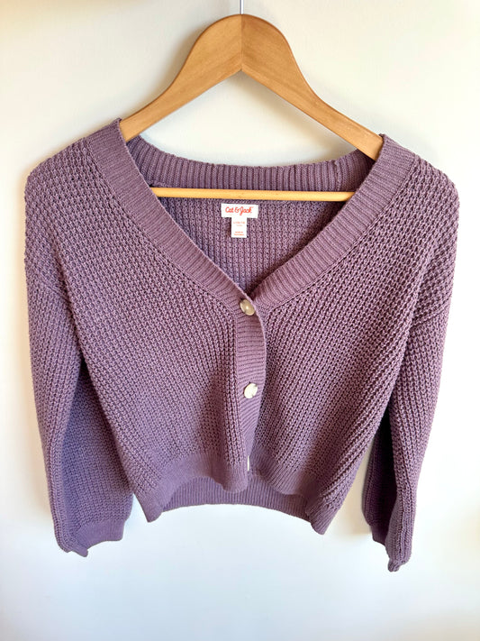 Cat & Jack Plum Knit Cardigan / 10-12 years