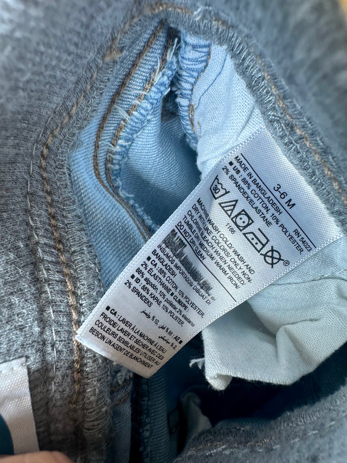 Blue Jeans Elastic Waist / 3-6m