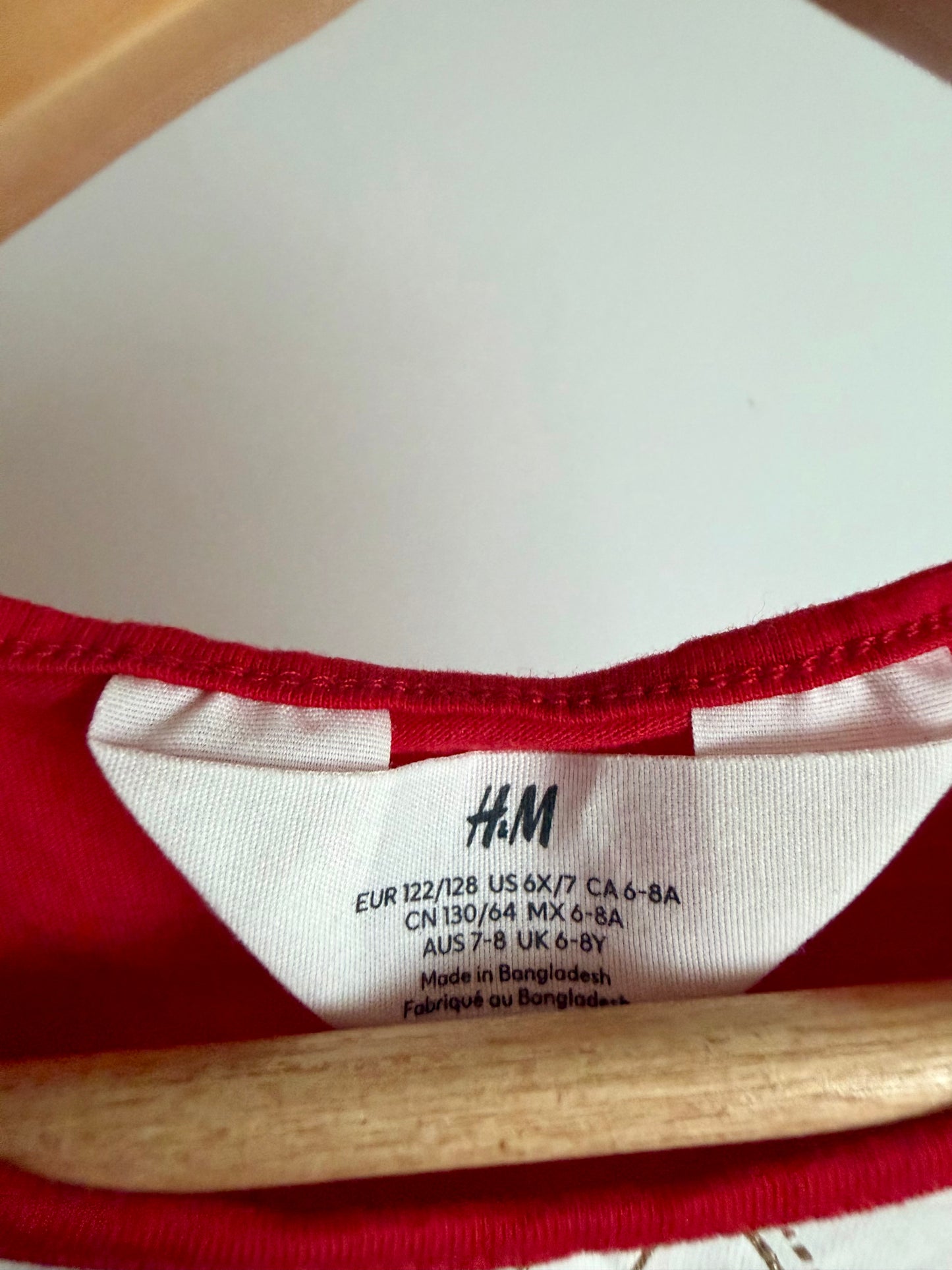 Red Doggie Pocket Dress / 6-8 years
