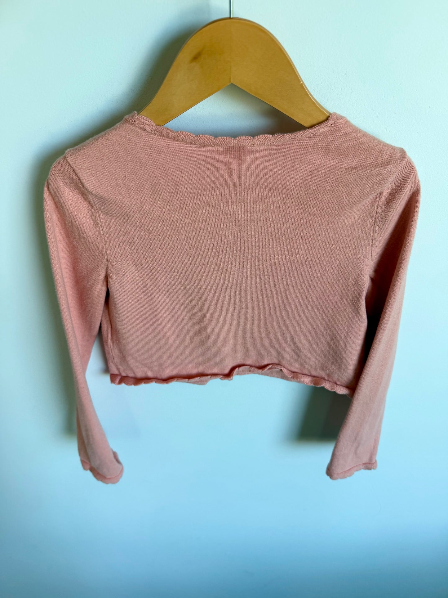 Coral Scalloped Hem Cardigan / 5 years