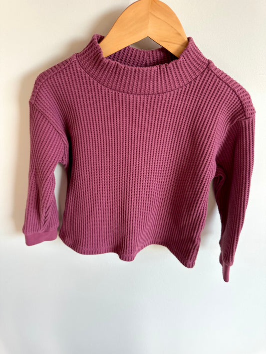 Plum Waffle Knit Long Sleeve / 4T