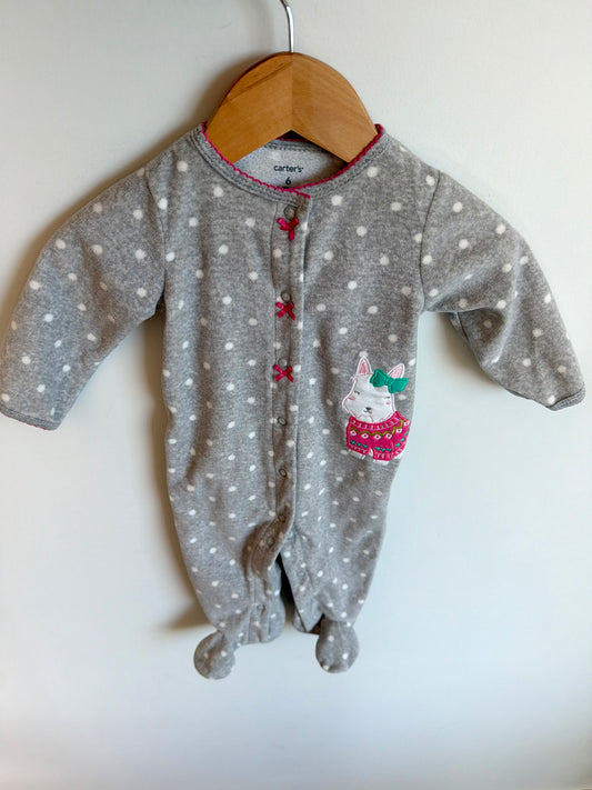 Grey Dotted Dog Sleeper / 6m