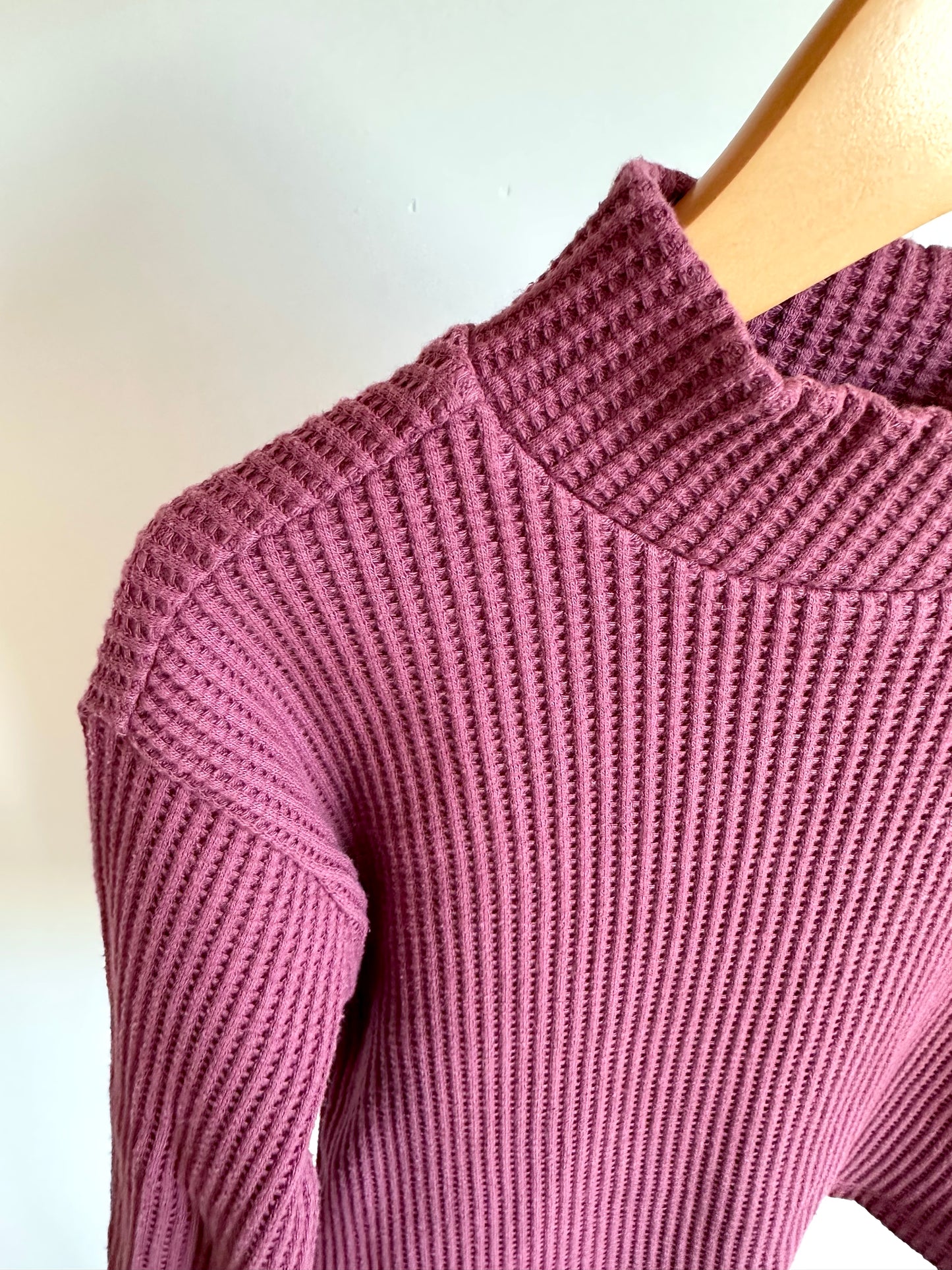 Plum Waffle Knit Long Sleeve / 4T