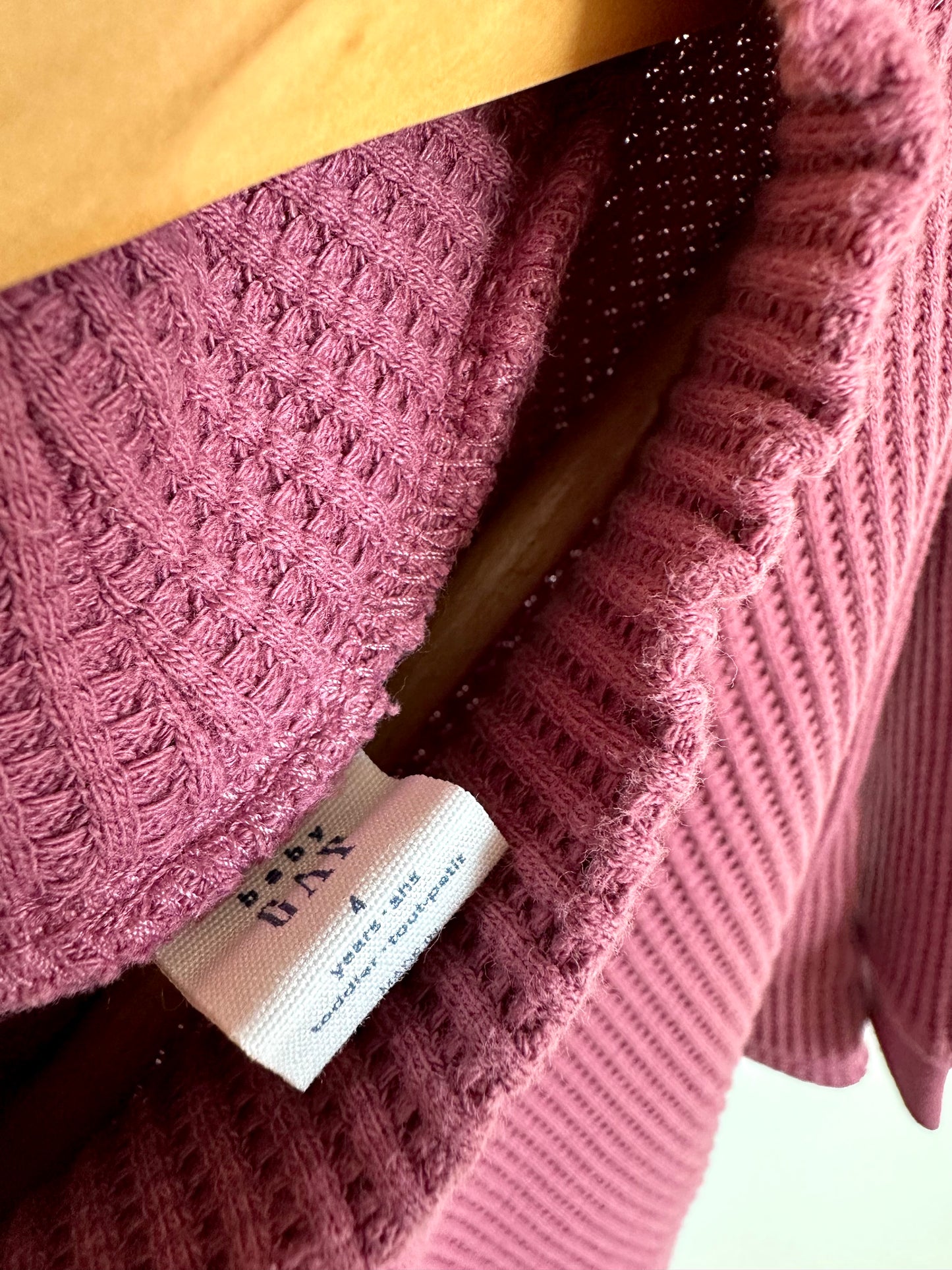 Plum Waffle Knit Long Sleeve / 4T