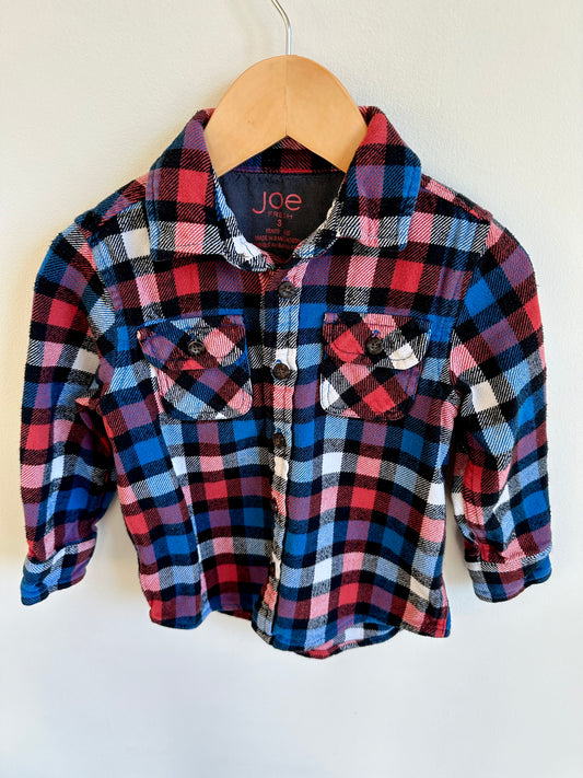 Red + Blue Plaid Flannel / 3T