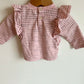 Pink Dotted Ruffle Sleeve Shirt / 6m