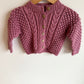 Blush Cable Knit Cardigan / 6-12m