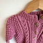 Blush Cable Knit Cardigan / 6-12m