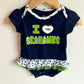 Seahawks Ruffle Bodysuit / 12m