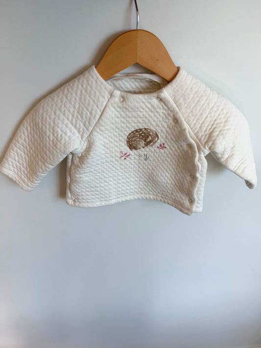 Fawn White Wrap Sweater / 6-9m