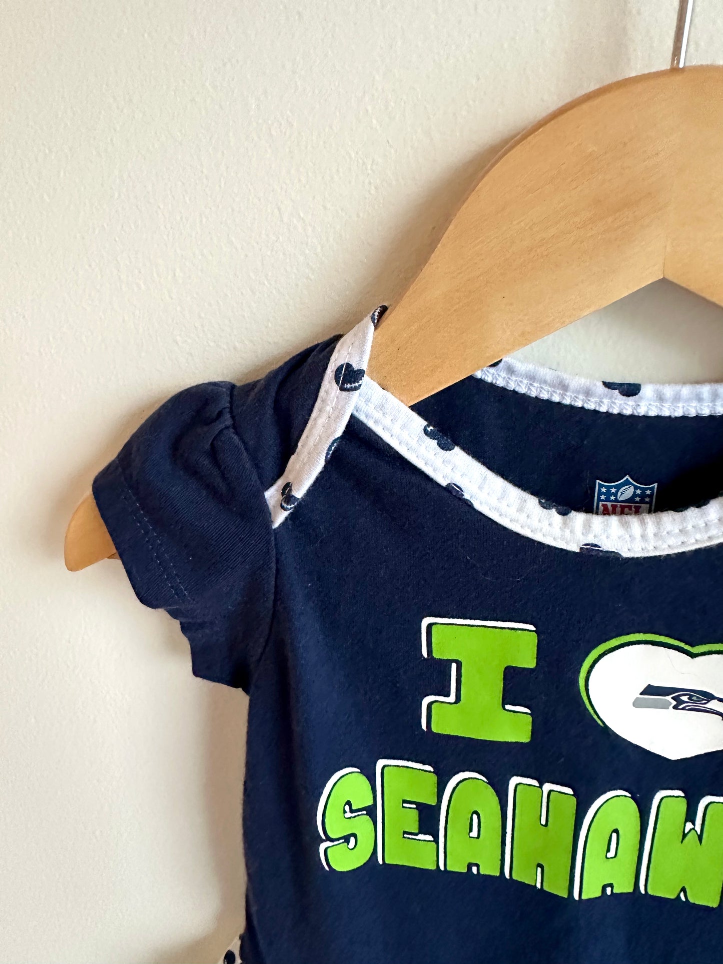 Seahawks Ruffle Bodysuit / 12m