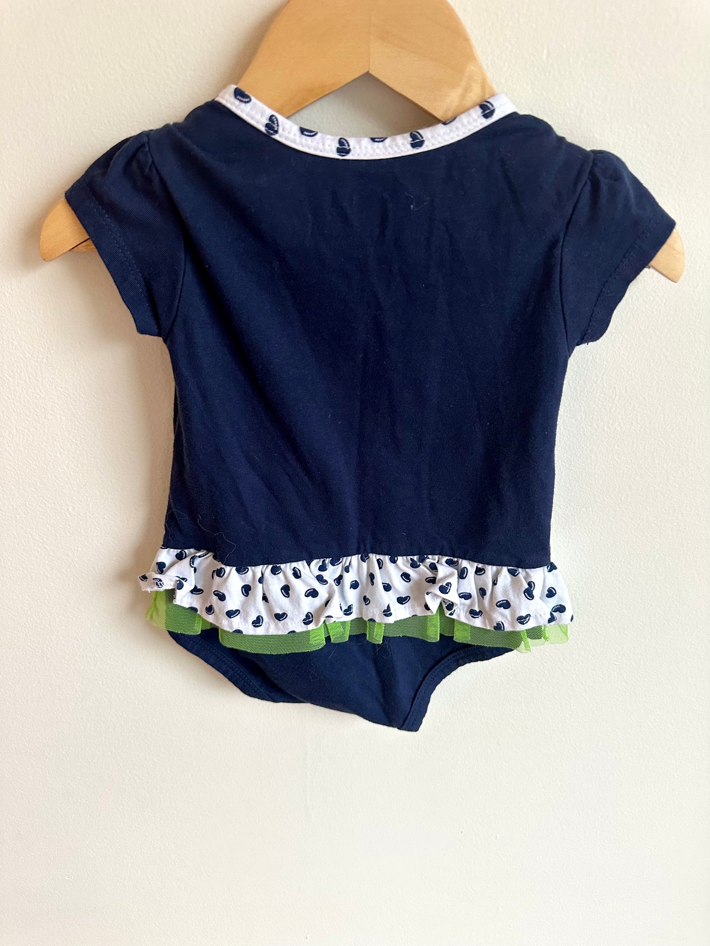 Seahawks Ruffle Bodysuit / 12m