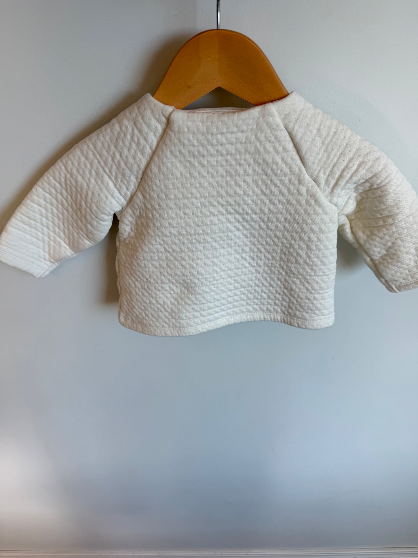 Fawn White Wrap Sweater / 6-9m
