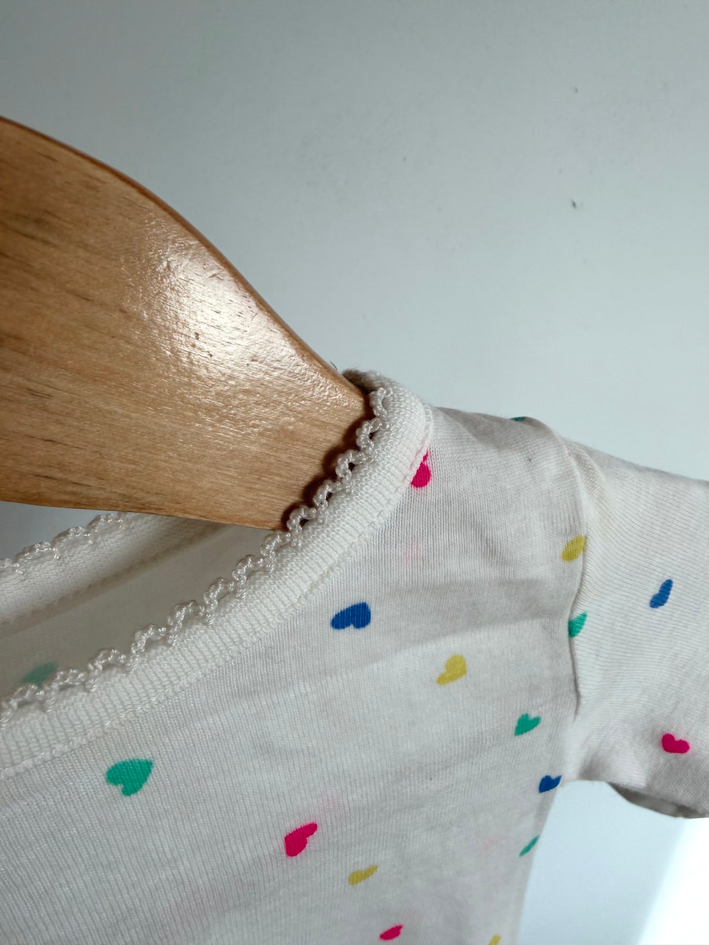Heart White Cotton Top / 6-12m
