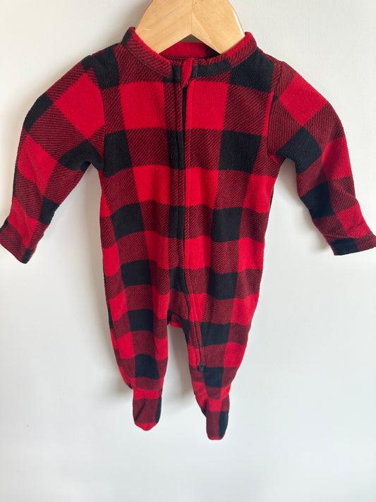 Fleece Buffalo Plaid Sleeper / 3-6m
