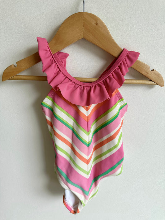 Gymboree Pink Striped Swim Suit / 12-18m