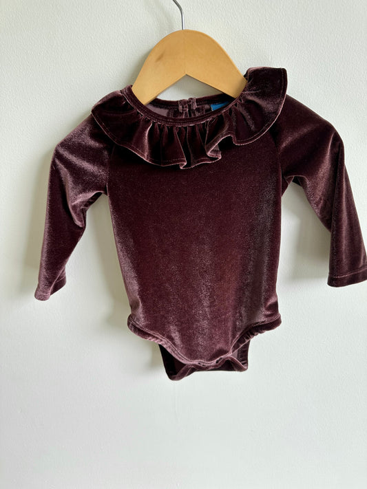 Plum Velvet Bodysuit / 6-12m