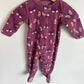 Fleece Plum Butterfly Sleeper / 3-6m