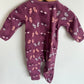 Fleece Plum Butterfly Sleeper / 3-6m