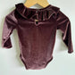 Plum Velvet Bodysuit / 6-12m