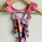 Pink Floral Ruffle Swimsuit / 3-6m