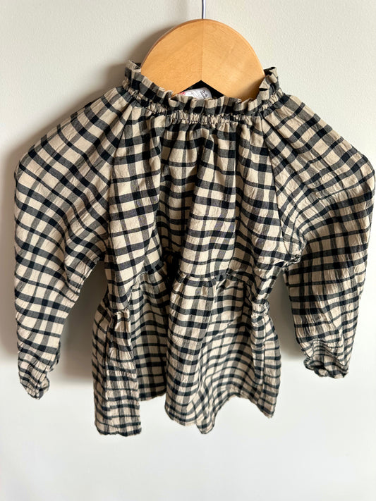 Zara Gingham Long Sleeve Tunic / 3-4T