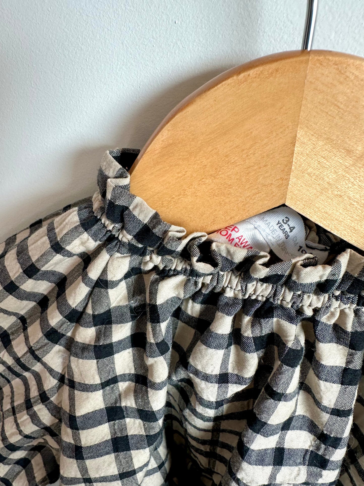 Zara Gingham Long Sleeve Tunic / 3-4T