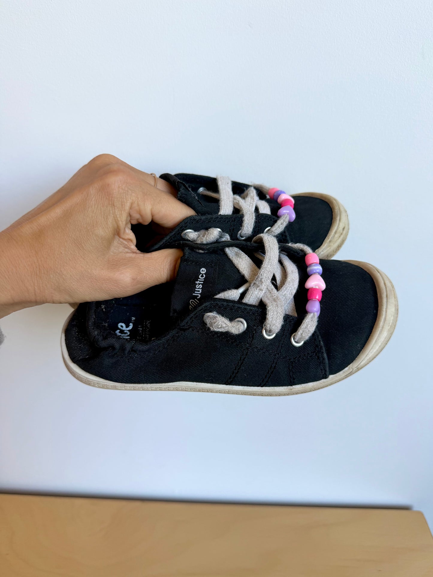 Justice Slide On Black Shoes / Size 12 Little Kid (No Shipping)