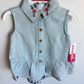 Embroidery Collar + Checkered Shorts Set (With tags) / 3T