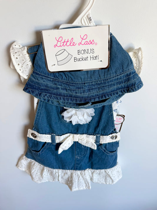 Bodysuit, Dress and Bucket Hat Set (With tags) / 24m