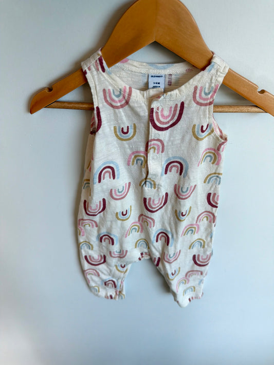 Rainbow Cream Jumpsuit / 3-6m