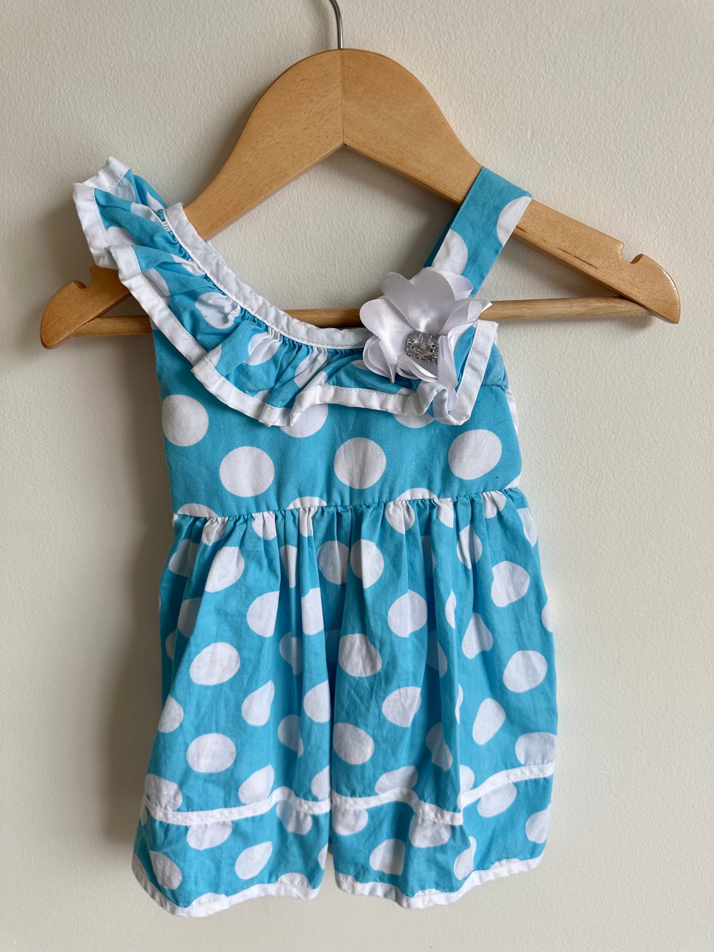 Light Blue Polka Dot Dress 18m