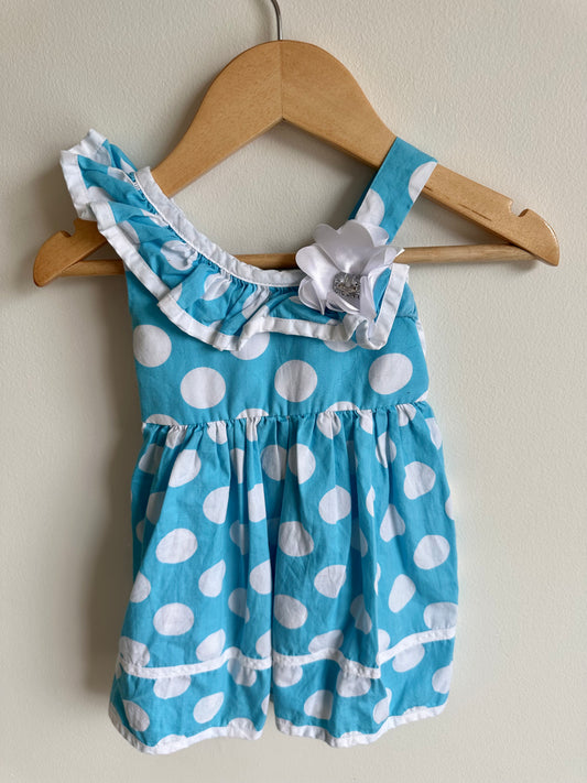 Light Blue Polka Dot Dress / 18m