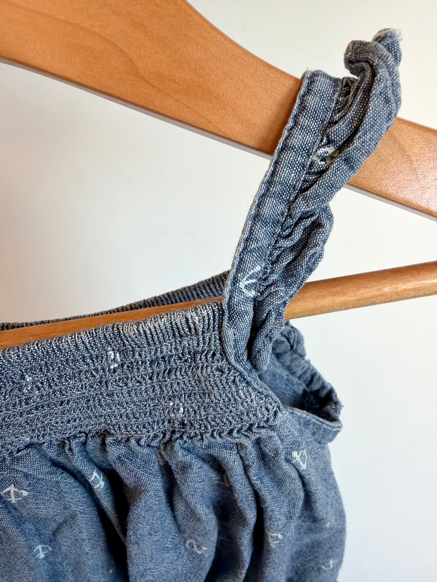 Chambray Anchor Romper / 12m