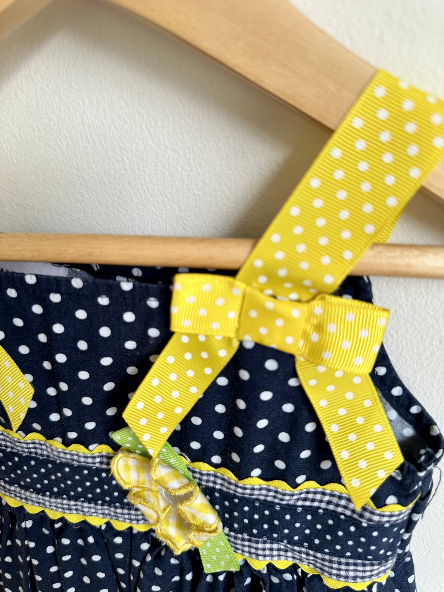 Blue + Yellow Polka Dot Dress / 2T