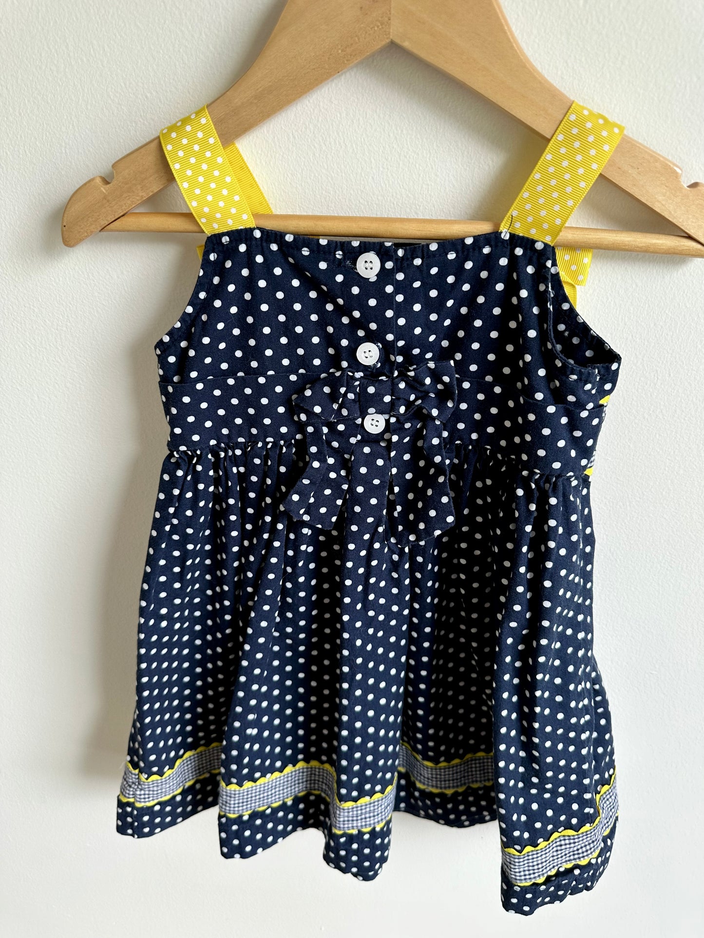 Blue + Yellow Polka Dot Dress / 2T