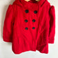 Red Button Up Hooded Coat / 4T
