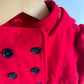 Red Button Up Hooded Coat / 4T
