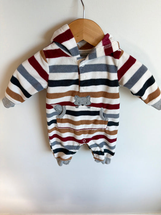 Fox Striped Hood Jumpsuit / 0-3m