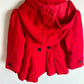 Red Button Up Hooded Coat / 4T