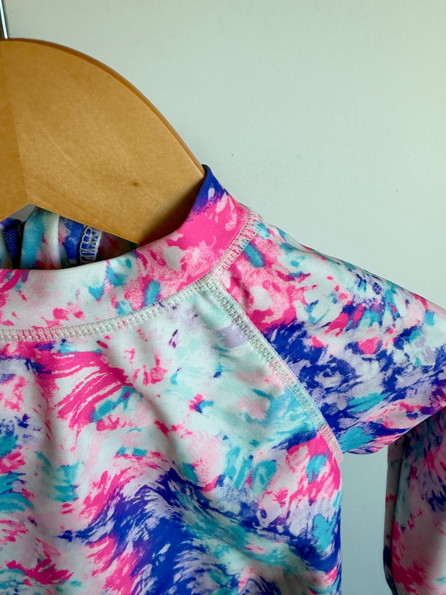 Knotted Long Sleeve Tie Dye Swim Top / 12-18m