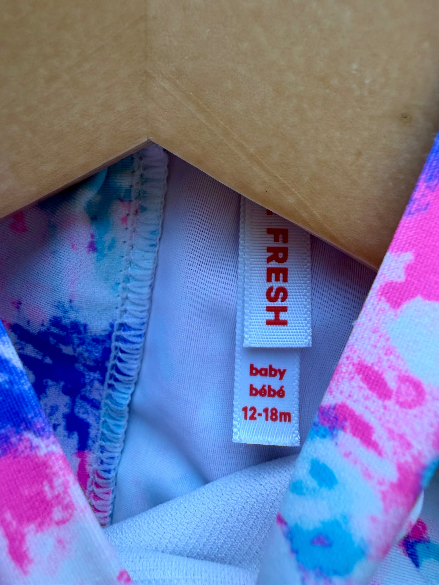Knotted Long Sleeve Tie Dye Swim Top / 12-18m