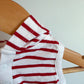 Red Striped Hood Romper / 3-6m
