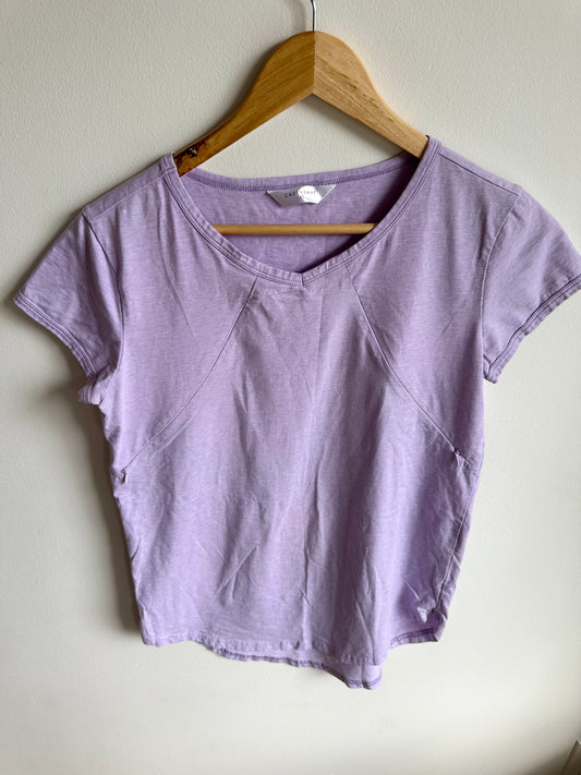 Muted Periwinkle Nursing T-shirt with Zippers / XS