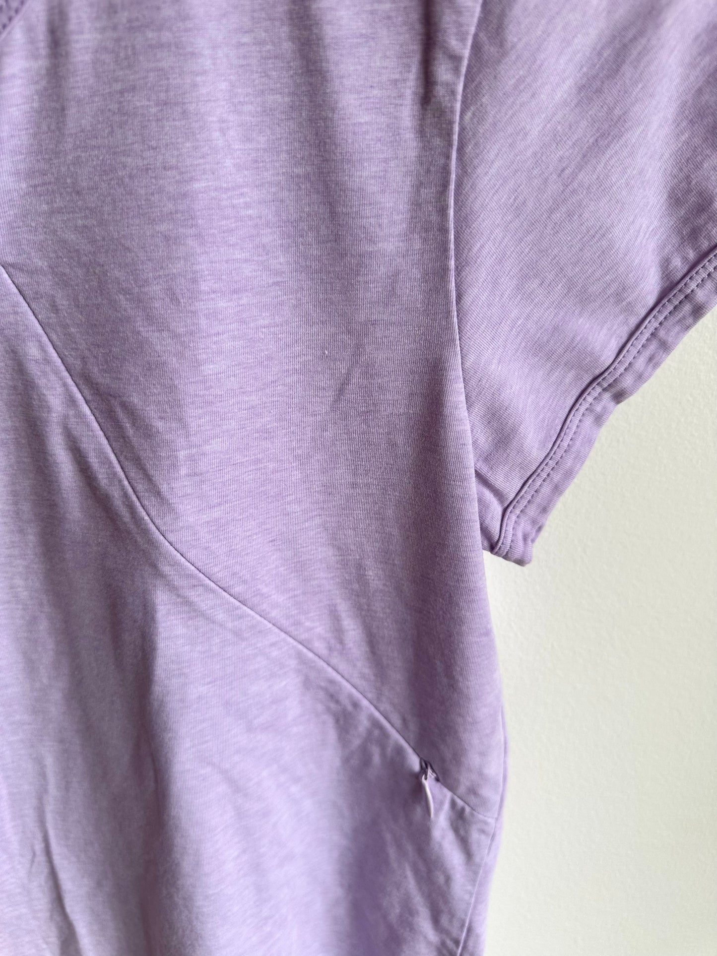 Muted Periwinkle Nursing T-shirt with Zippers / XS