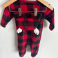 Fleece Buffalo Plaid Moose Sleeper + Toque Set / 3-6m