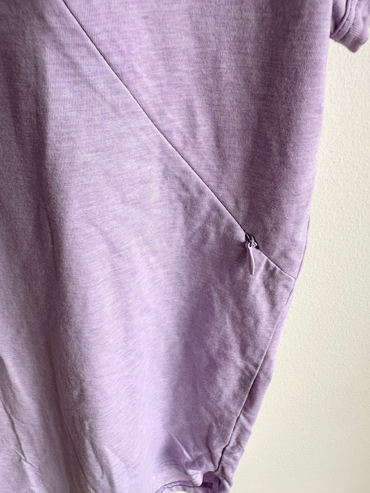 Muted Periwinkle Nursing T-shirt with Zippers / XS