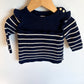 Navy Striped Sweater Dress / 3-6m